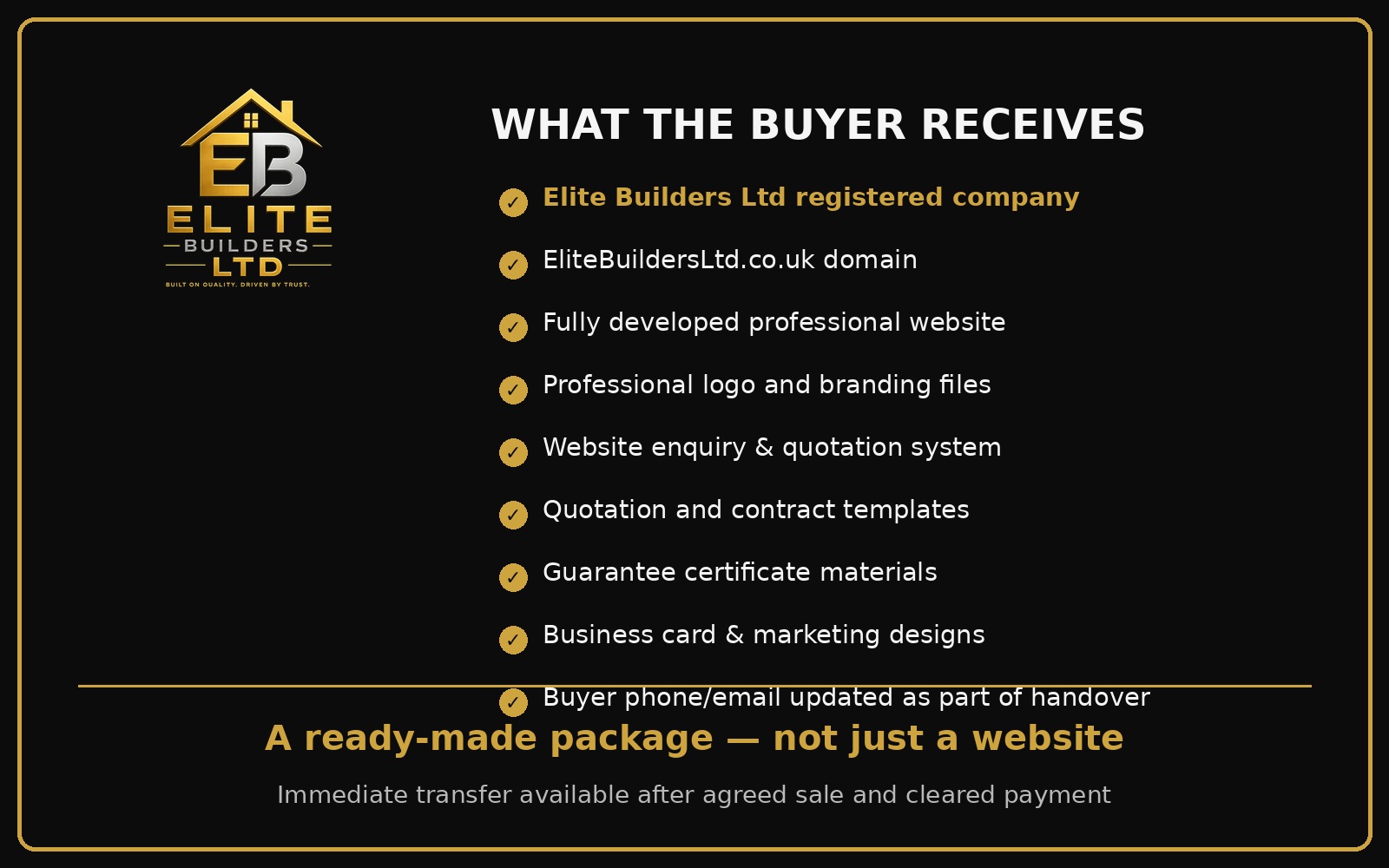 Turnkey Building & Refurbishment Business Package – Website, Domain & Brand Included — photo 1